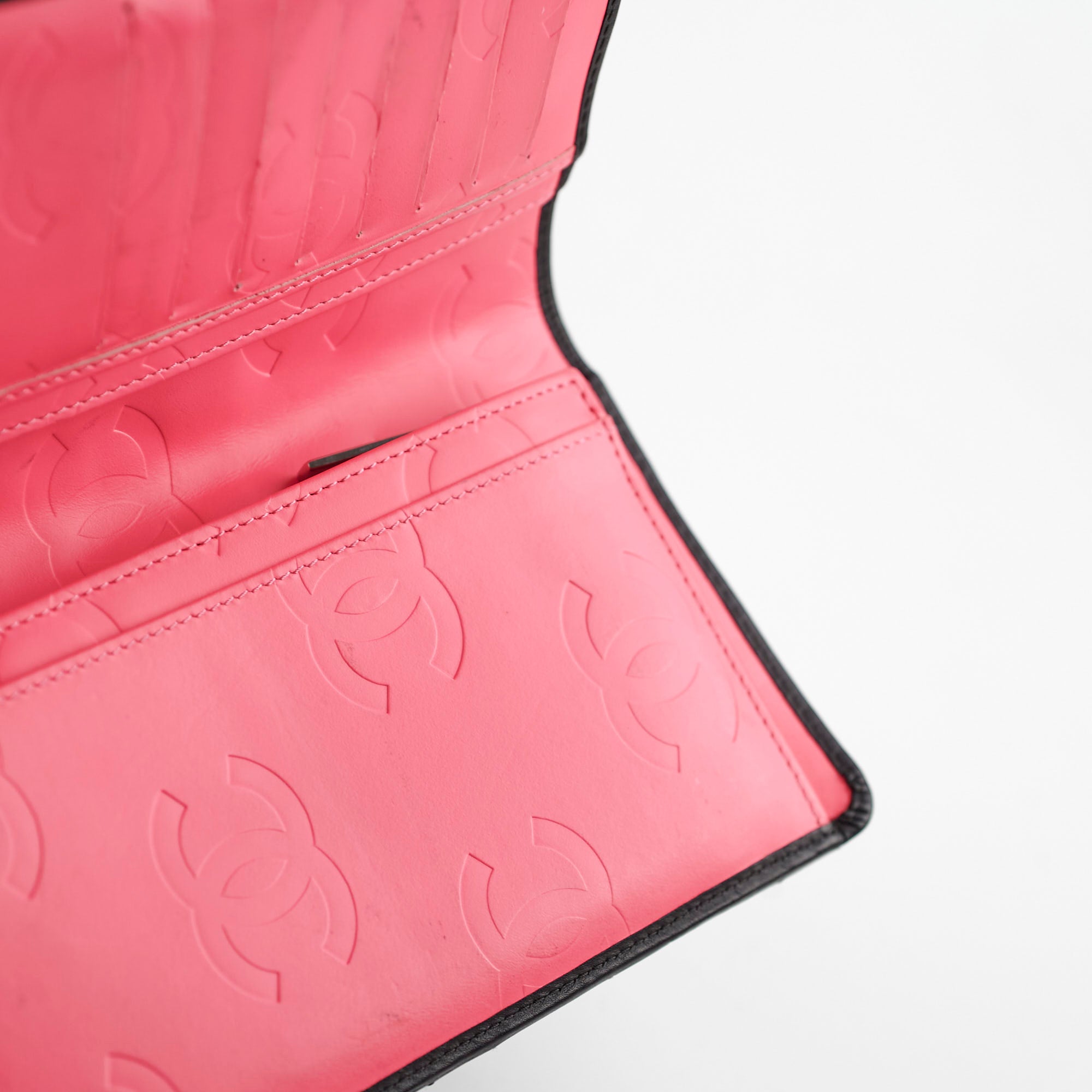 Chanel Cambon Long Flap Wallet in Calfskin Leather - Black & Pink for Women | Luxury Designer Handbag for Everyday Use & Special Occasions