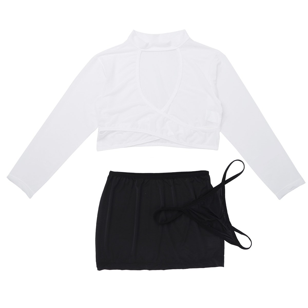 Sexy Secretary Costume for Women - Crop Top & Mini Skirt Lingerie Set | Office Roleplay, Halloween Cosplay, Boudoir Photoshoot
