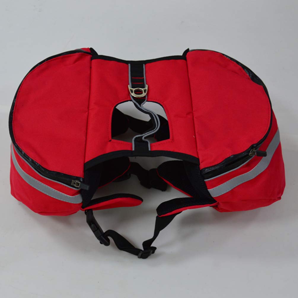 **Balacoo Travel Backpack for Dogs - Hiking Saddle Bag Pet Carrier with Pockets, Outdoor Camping Vest for Small & Medium Dogs (Red, Size) - Perfect for Hiking, Camping & Outdoor Adventures**