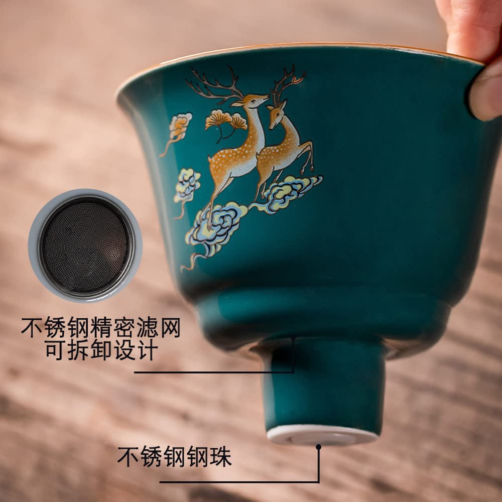 Premium Kung Fu Tea Set - Anti-Scald Ceramic Teacups with Magnetic Automatic Office Teapot - Perfect for Home, Office & Meditation Tea Ceremonies