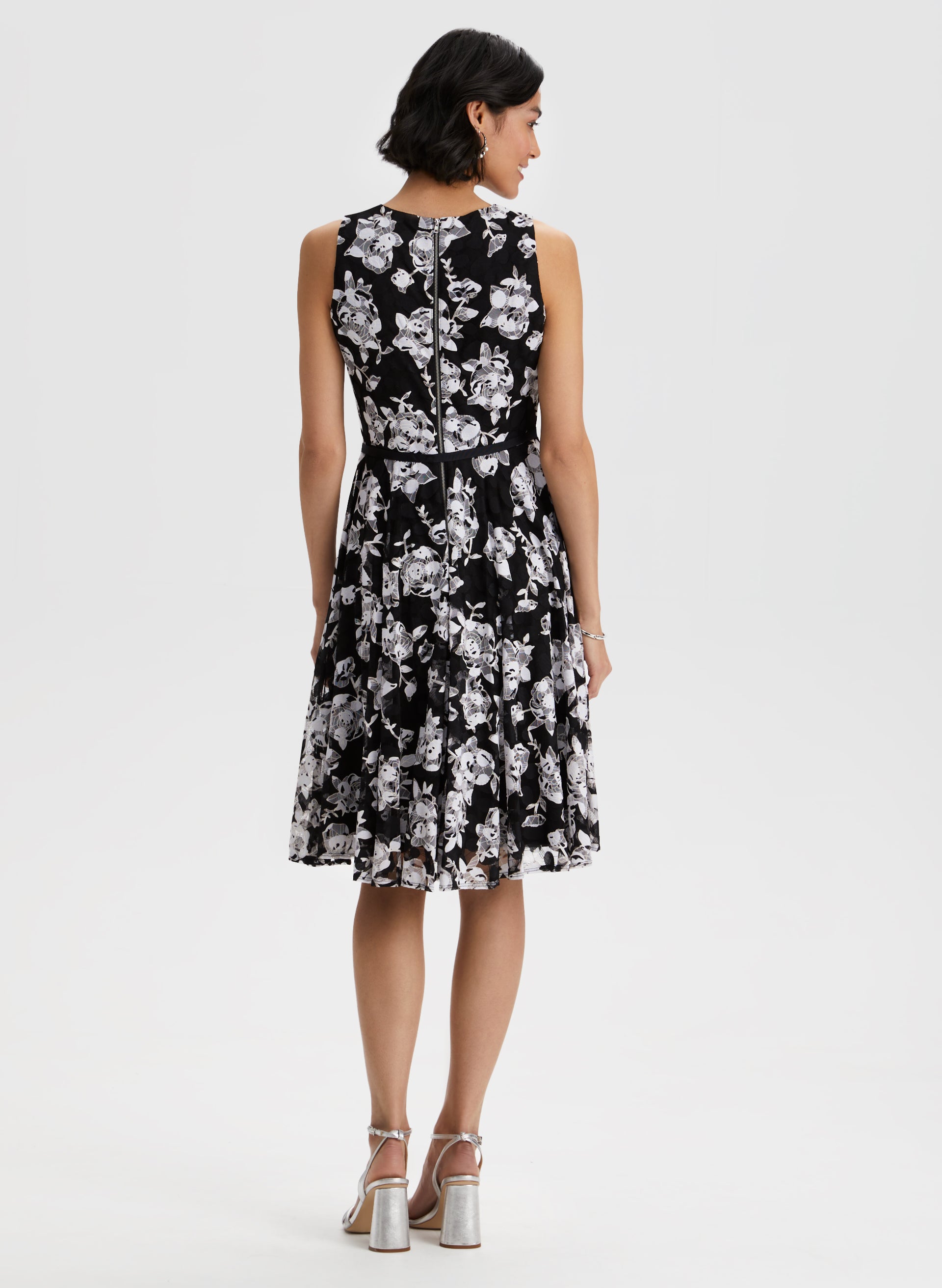 Elegant Floral Print Ribbon Belt Dress for Women - Summer Party, Wedding Guest, Office Wear & Casual Outfits