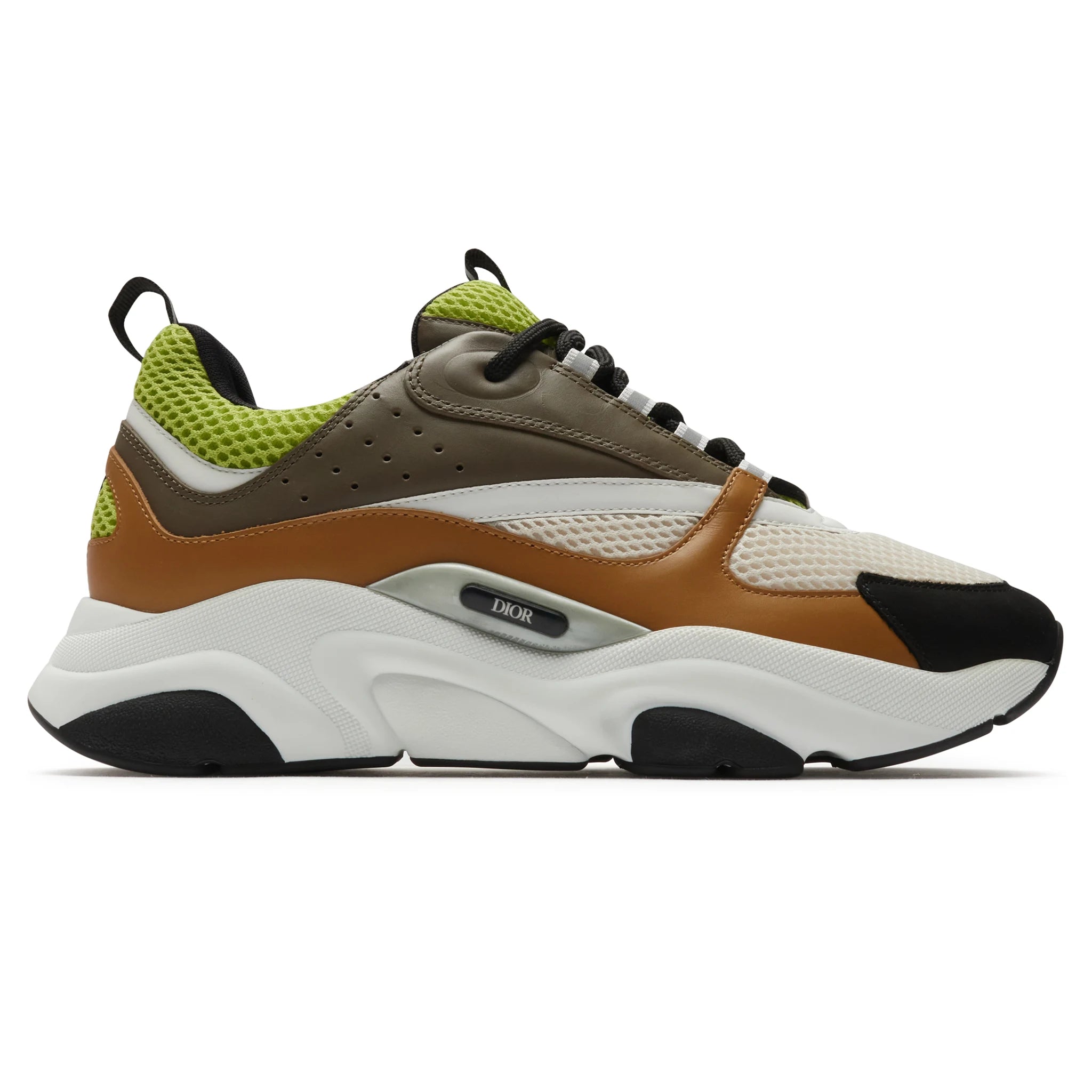 Dior B22 Sneakers for Men - Brown & Lime Green Luxury Fashion Trainers | Perfect for Casual Wear, Street Style & Everyday Comfort