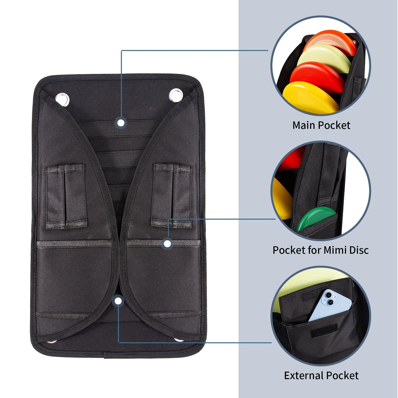 Premium Disc Golf Putter Pouch - Durable Disc Golf Bag & Frisbee Golf Accessories for Men - Secure Handle Strap Fits Most Disc Golf Carts - Perfect for Tournaments, Practice & Outdoor Sports Gifts