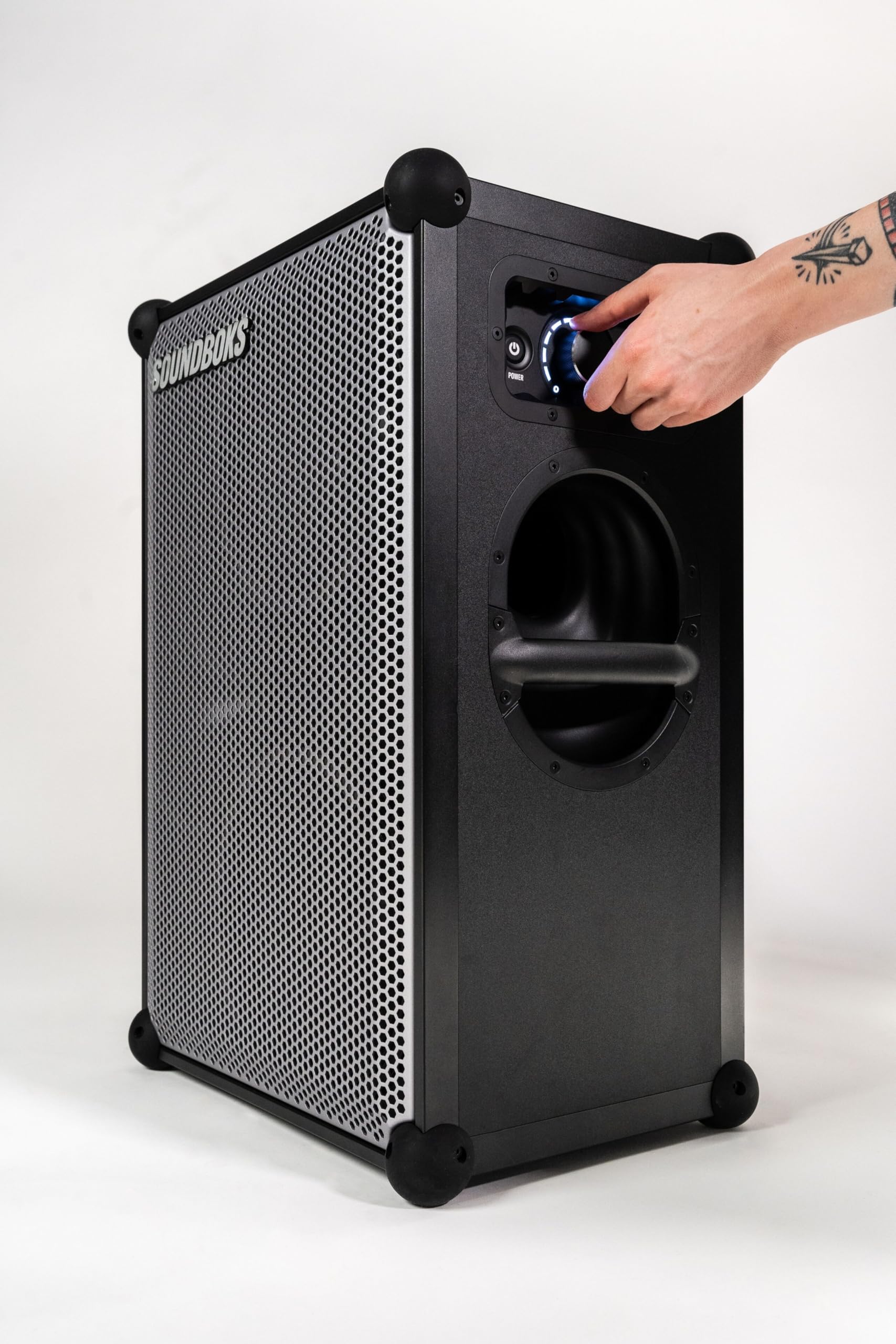 SOUNDBOKS 4 Bluetooth Speaker - 126dB Loud Wireless Portable Speaker with 40-Hour Battery Life & USB-C Charging - High Performance Party Speaker for Outdoor Events, Camping, Beach - Designed in Denmark (Metallic Gray)
