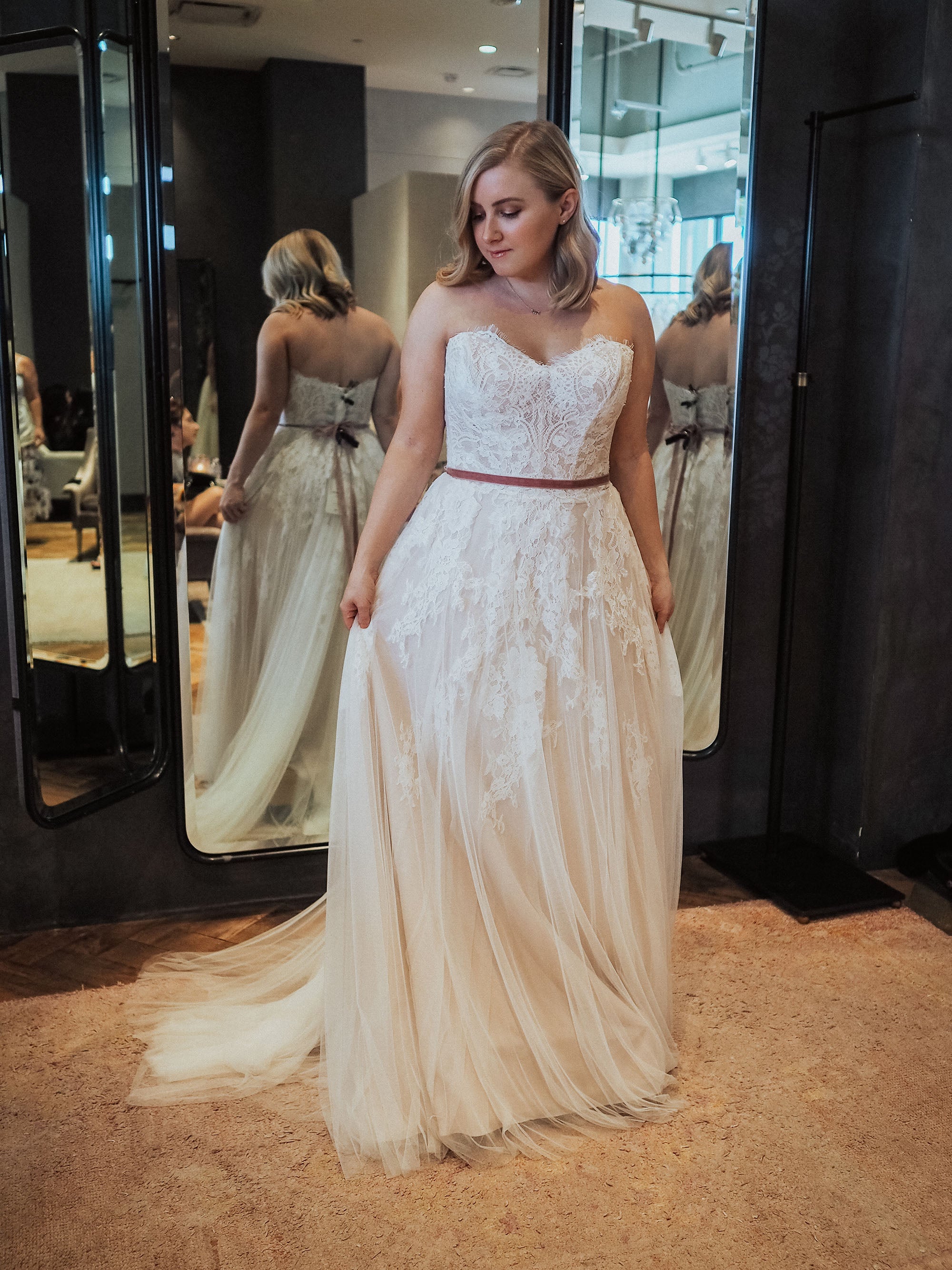 BHLDN Willowby Geranium Wedding Gown - Elegant Lace Bridal Dress for Boho Beach & Garden Ceremonies