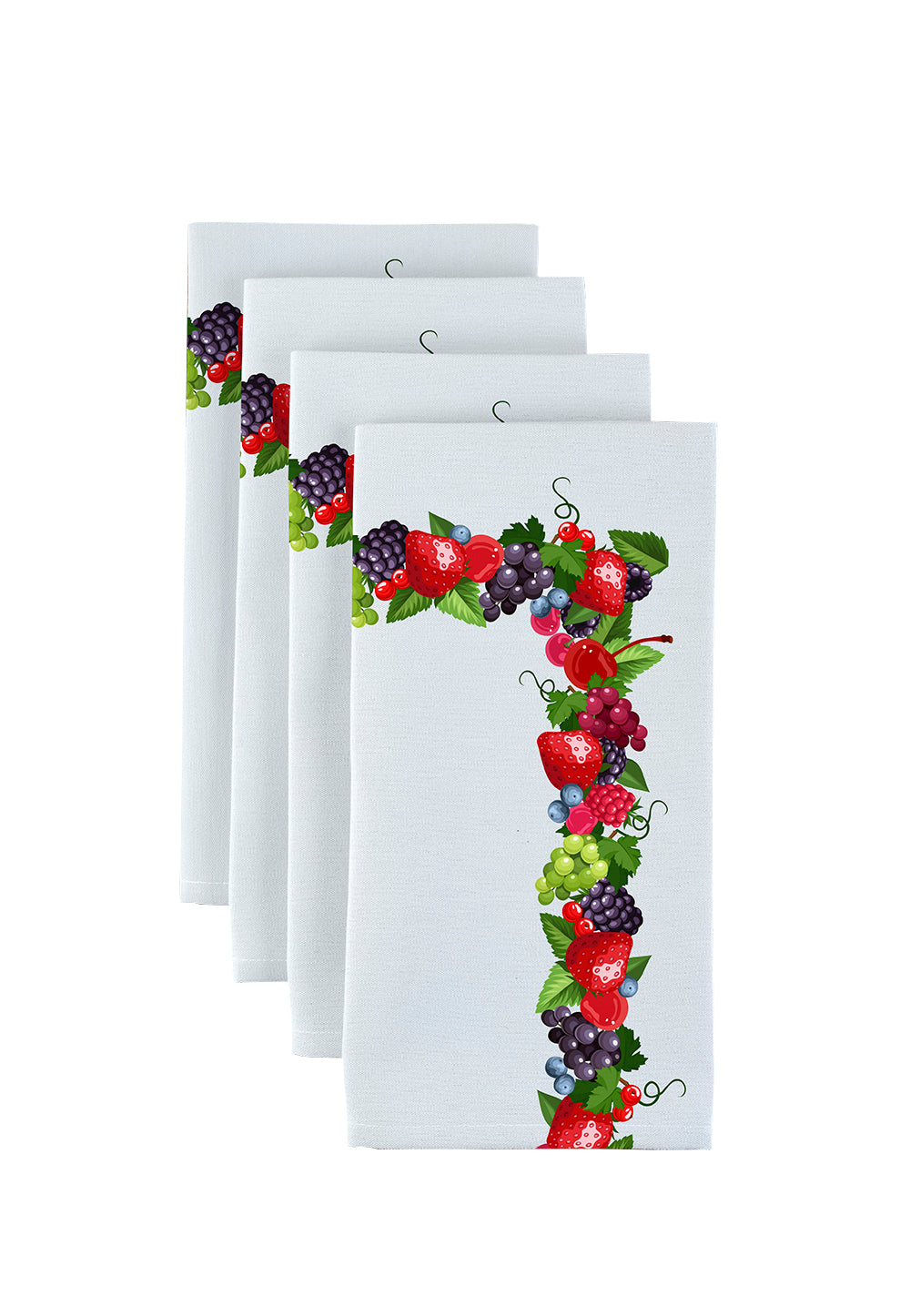 Bountiful Berries Garland Napkins - Elegant Floral Printed Paper Napkins for Parties, Weddings & Home Decor - 20 Count