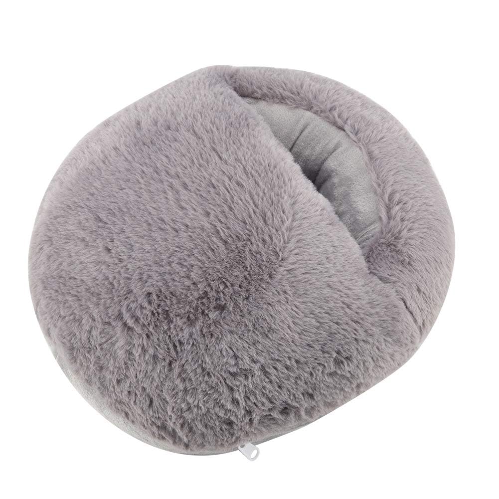 USB Heated Winter Slippers - Electric Foot Warmers for Cold Weather, Office & Indoor Use - Cozy Gray Warm Shoes for Home, Work & Outdoor Activities