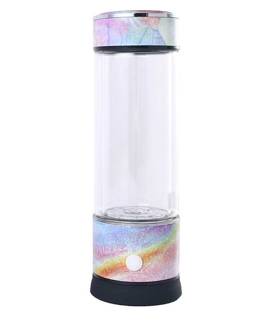 Portable SPE Hydrogen Water Bottle - 420ml Double-Layer Glass Rechargeable Electrolysis Generator for Travel, Sports & Daily Hydration - Rich in Antioxidants for Health & Wellness