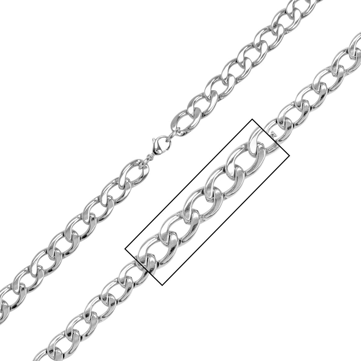 10mm Round Curb Chain Necklace for Men & Women - Stainless Steel Cuban Link Chain - Perfect for Layering, Gift Giving & Everyday Wear