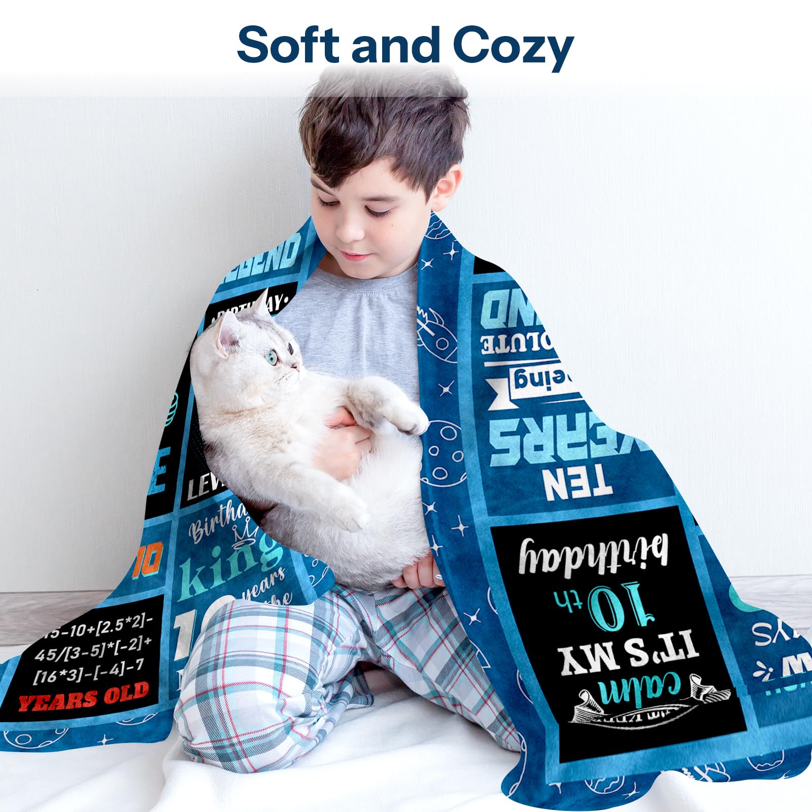 10th Birthday Gifts for Boys - 40x50 Inch Cozy Throw Blanket for Kids Room & Sleepovers