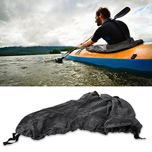 **Universal Adjustable Nylon Kayak Spray Skirt - Waterproof Cover for Kayaking & Canoeing - Gray Kayak Rain Skirt & Hatch Cover - Perfect for Whitewater, Sea & Recreational Kayaking**