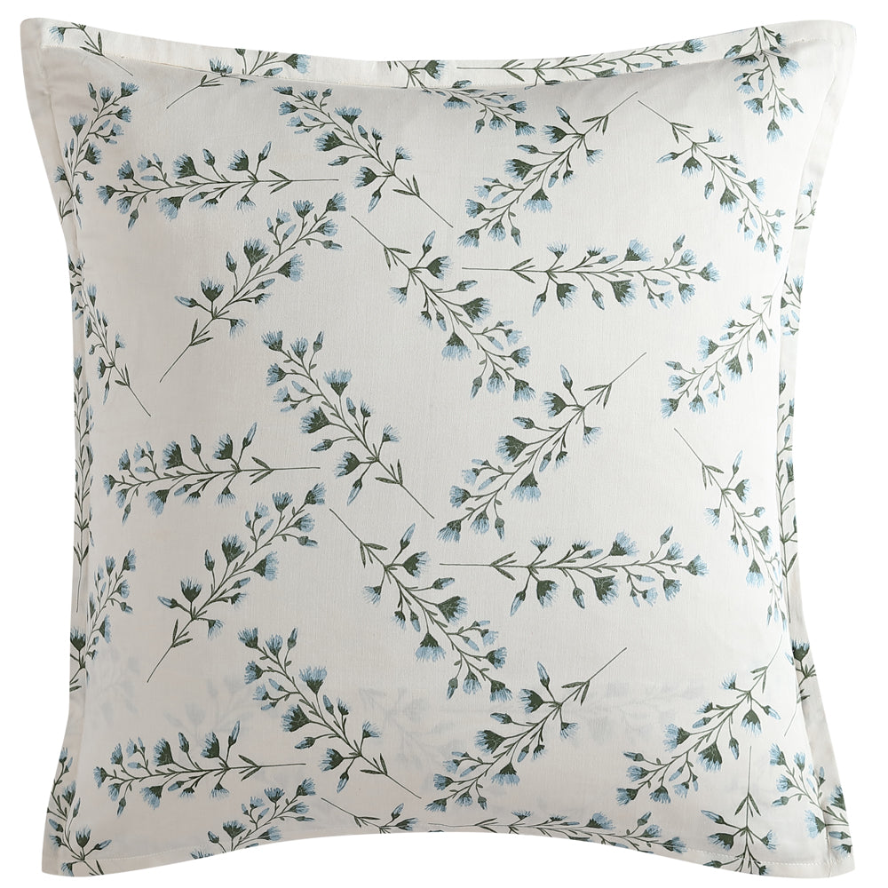 Floriana Ivory European Pillowcase - 100% Cotton Luxury Bedding for Master Bedroom & Guest Room Decor - Soft & Breathable Pillow Cover for Home, Hotel, and Airbnb Styling