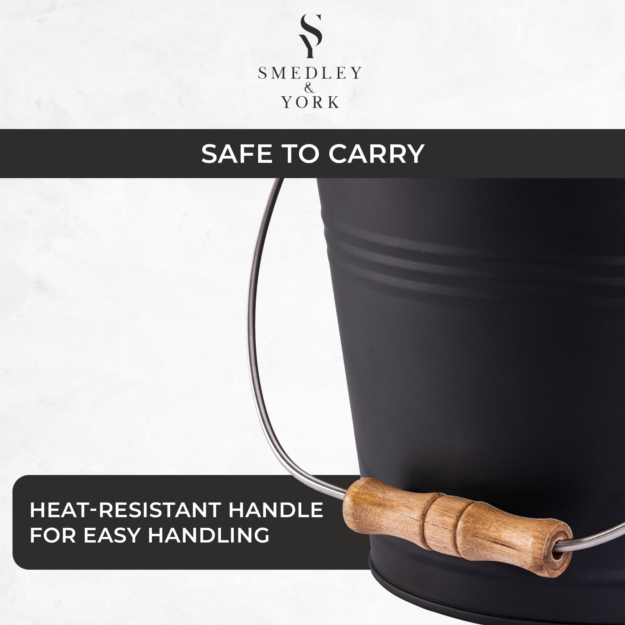 Galvanized Iron Ash Bucket with Lid - 1.5 Gallon Fireplace Coal & Charcoal Metal Pail - Includes Shovel, Broom & Tools - Perfect for Fireplace Cleaning, BBQ Ash Removal & Outdoor Camping Use