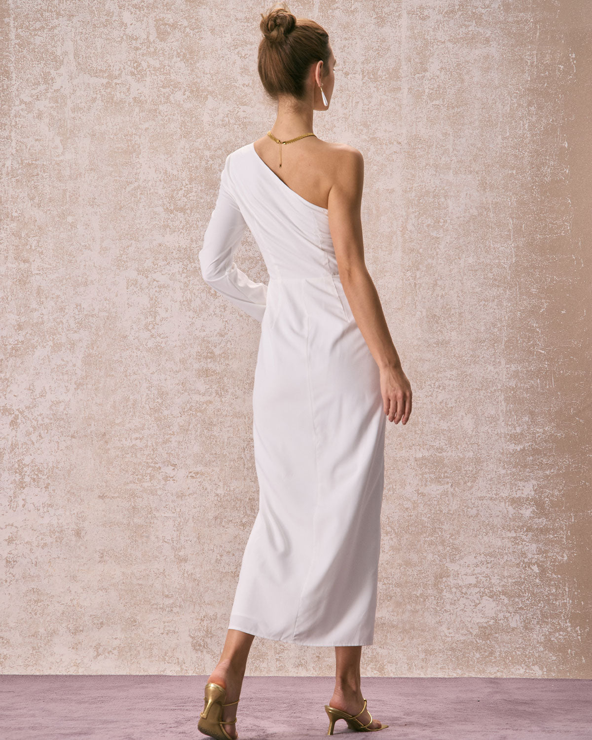 Elegant White One Shoulder Slit Maxi Dress for Women - Summer Beach Party & Evening Formal Occasions