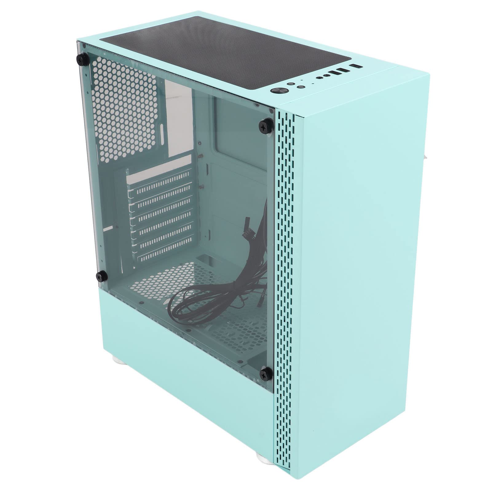 DIY ATX/MATX PC Gaming Case with Tempered Glass Side Panel - 7 Expansion Slots, Supports 120/240mm Liquid Cooling - Perfect for Esports & High-Performance Gaming Rigs