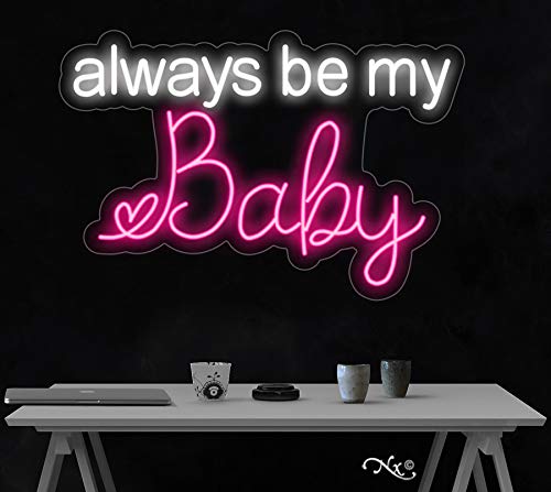 Always Be My Baby LED Neon Sign - Handmade in USA - Perfect for Bedroom, Nursery, Wedding & Home Decor