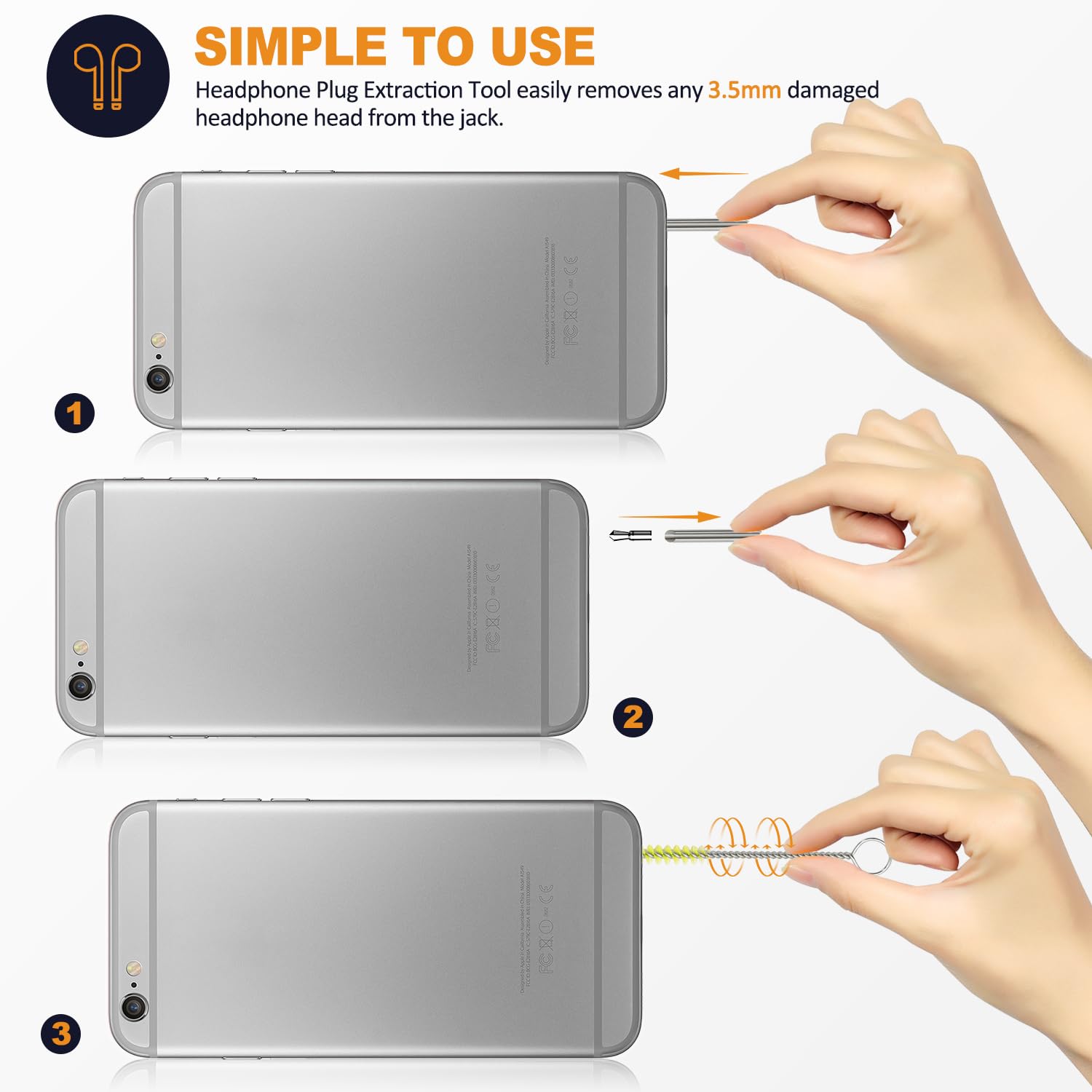 Premium Headphone Jack Removal Tool - Extract Broken Headphone Plugs from iPhone, Samsung & Mobile Devices | Easy DIY Repair Kit for Headphone Port Issues | Perfect for Electronics Repair Shops & Home Use