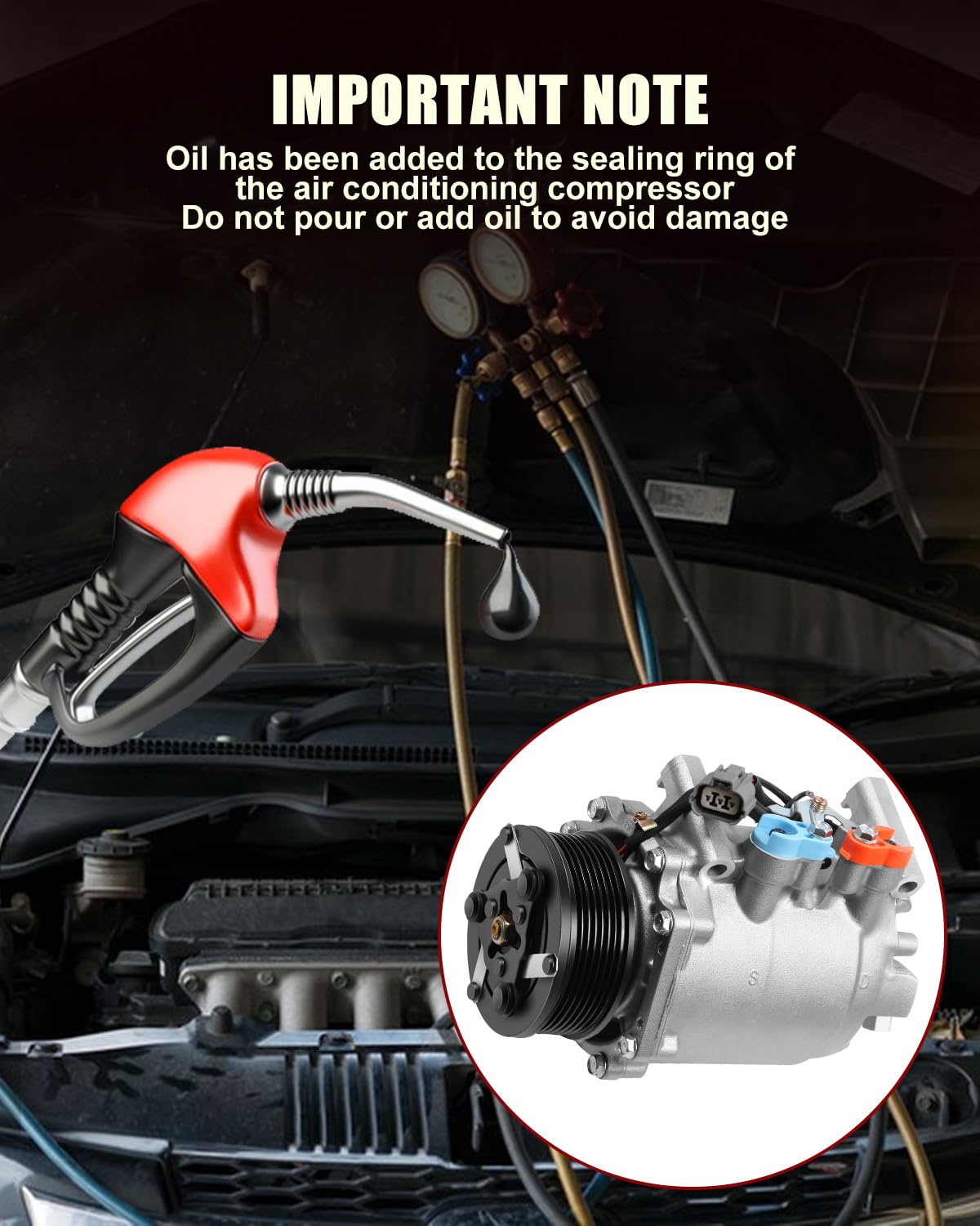 New A/C Compressor with Clutch for 2004-2008 Acura TSX - GDSMOTU 10849T | Direct Fit Replacement | Perfect for Summer Cooling & Auto AC Repair
