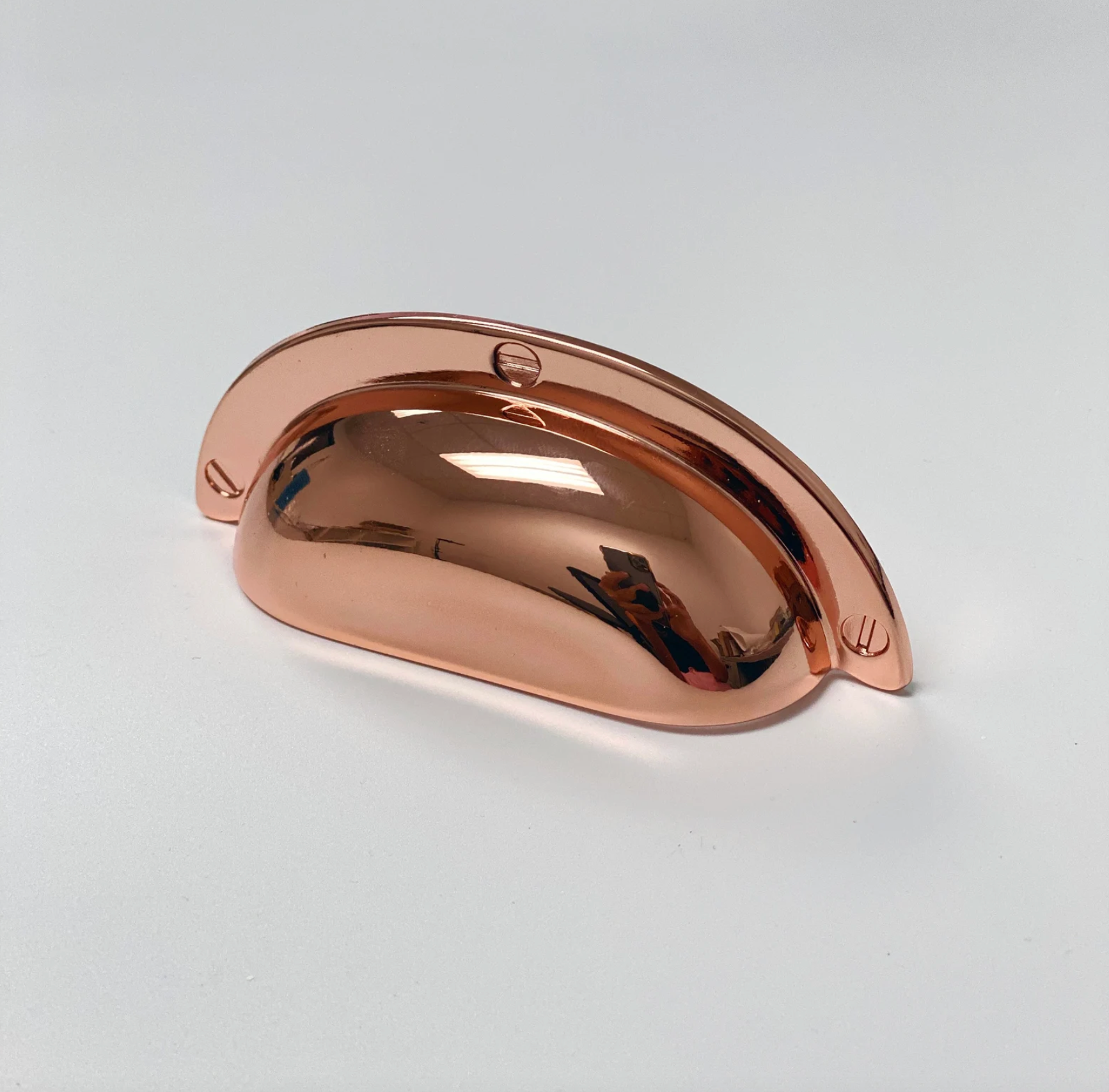 Polished Copper Capri Cup Drawer Pulls - Vintage Ring Pulls & Cabinet Knobs for Kitchen, Bathroom & Furniture - Elegant Hardware for Drawers & Cabinets