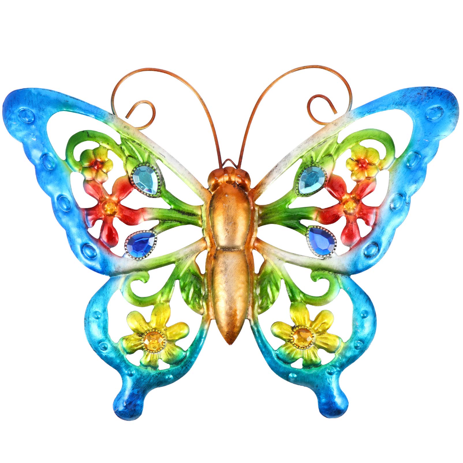 Metal Butterfly Wall Art Decor - Inspirational Sculpture for Indoor & Outdoor Spaces - Perfect for Home, Bedroom, Living Room, Office, Garden & Plant Decor - Handcrafted Metal Wall Hanging for Boho, Farmhouse & Modern Decor Styles
