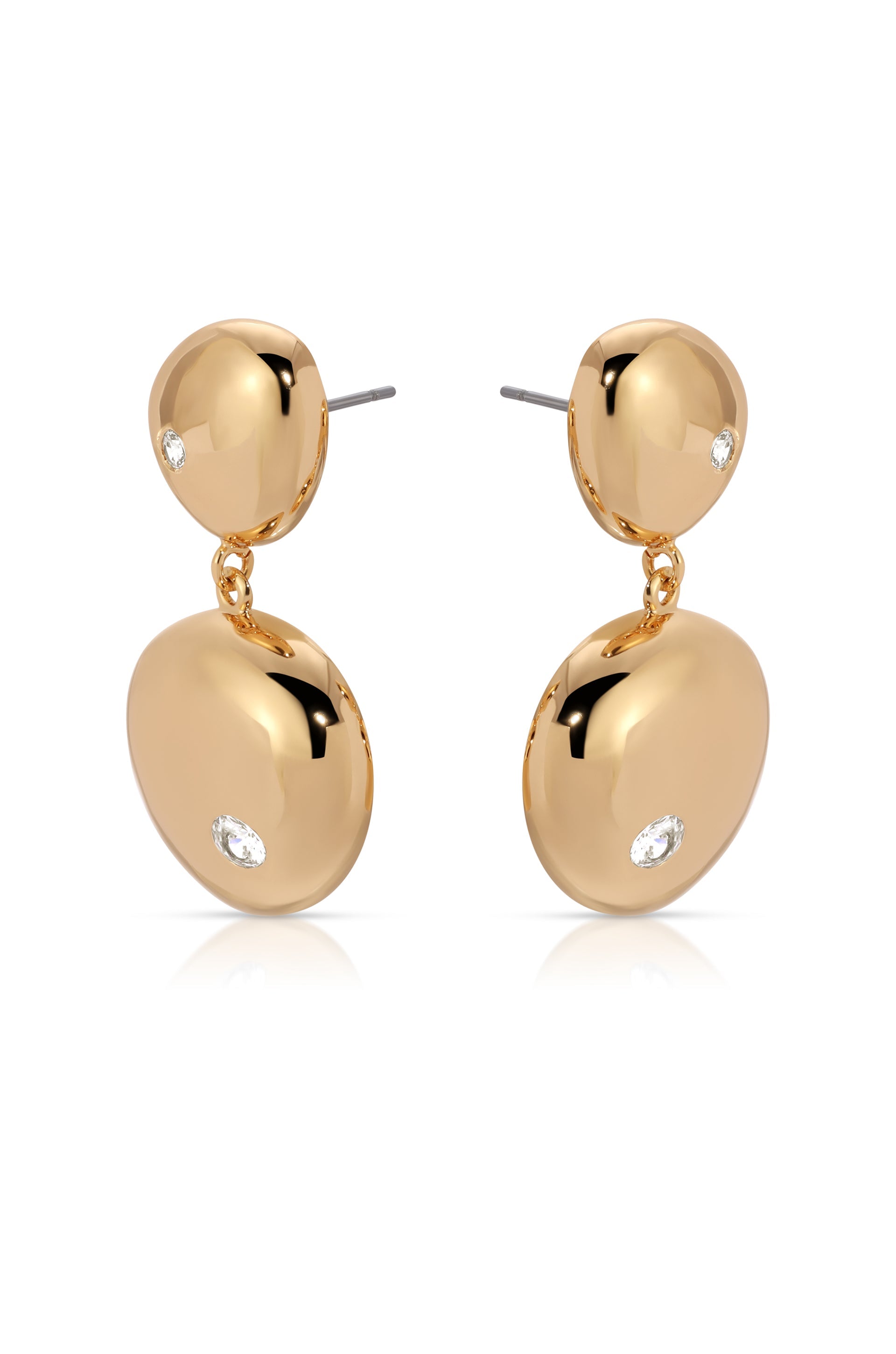 Elegant Polished Double Pebble Drop Earrings for Women - Perfect for Weddings, Parties & Evening Events