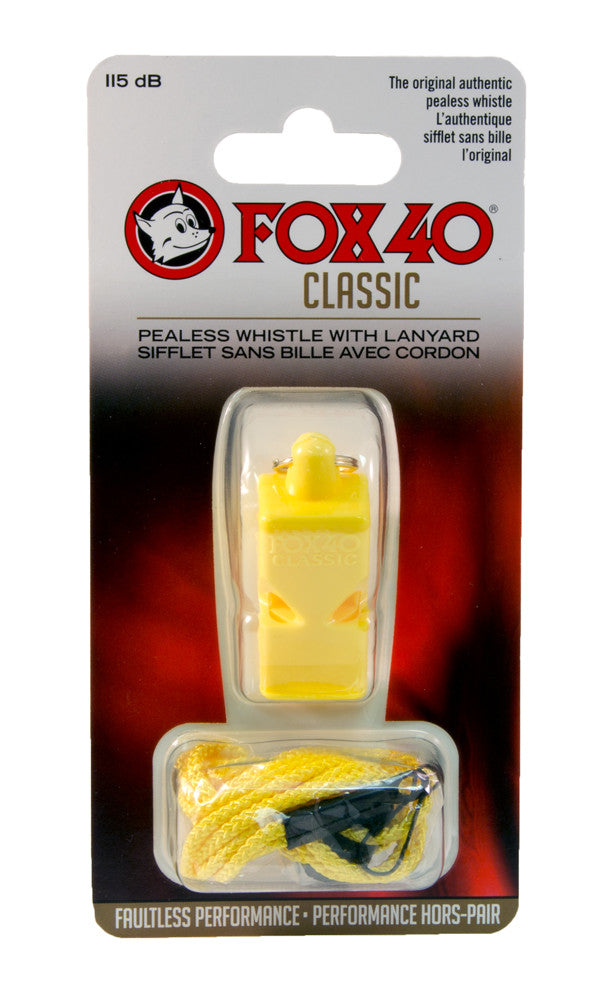 Fox 40 Classic Whistle with Lanyard - Loud Referee Whistle for Sports, Coaching, Lifeguards & Emergency Situations