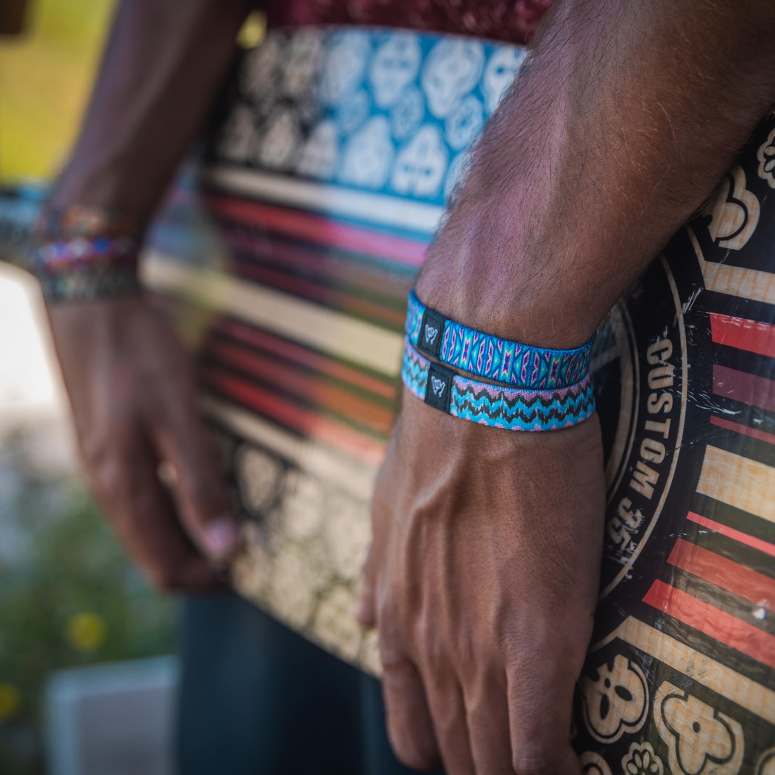 Hang Loose Bands - Southwestern Style Wrap Bracelet for Men, Women & Teens - Comfortable Summer Wristband - Boho Reversible Friendship Bracelet - Perfect for Music Festivals, Beach Vacations & Everyday Boho Fashion