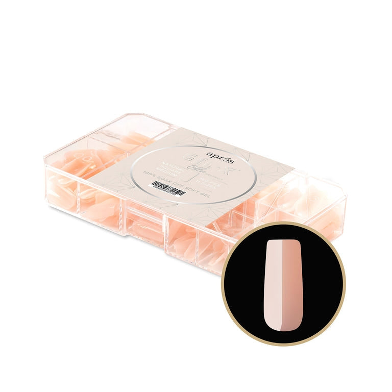 Apres Gel X Neutrals Chloe Natural Tips 150pc Medium Square - Professional Salon Quality Press-On Nails for Manicure, DIY Nail Art, Special Occasions & Everyday Wear