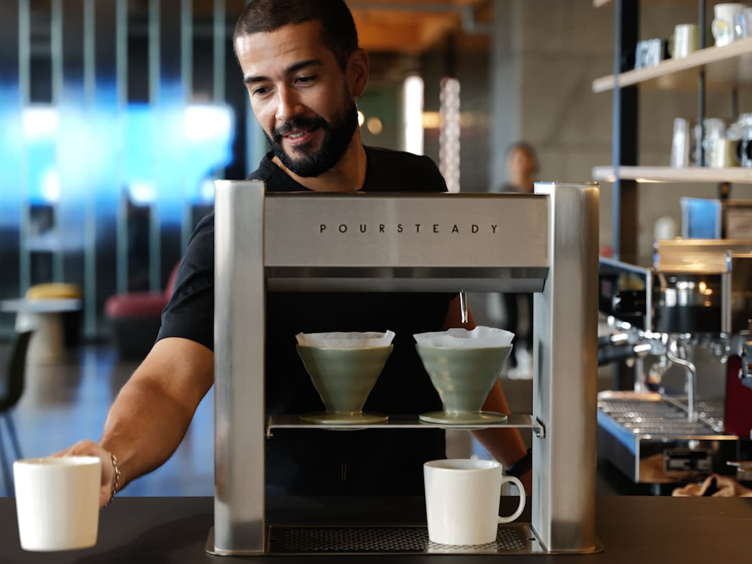 Poursteady PS2 2-Cup Pour Over Coffee Brewer - Black | Manual Drip Coffee Maker for Home & Office | Perfect for Specialty Coffee Enthusiasts & Baristas