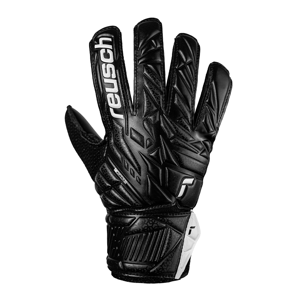 Reusch Attrakt Solid Junior Goalkeeper Gloves - Black - Perfect for Youth Soccer Training and Matches