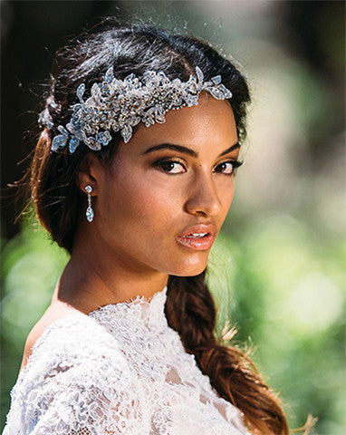Vintage Silver Lace Bridal Headpiece - Mahala by Kezani | Elegant Wedding Hair Accessory for Brides, Bridesmaids & Special Occasions