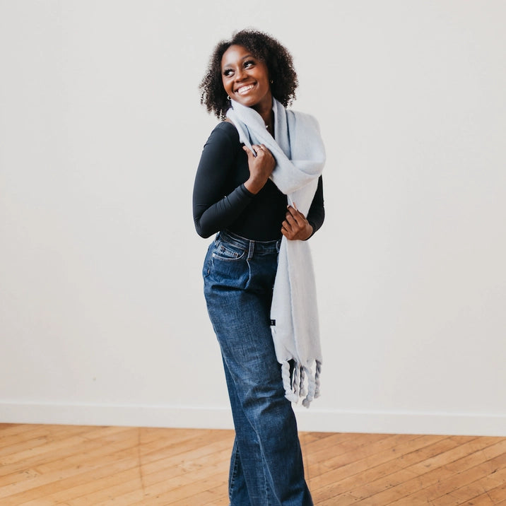 Seattle Days Fringe Scarf - Stylish Women's Fashion Accessory for Fall & Winter, Perfect for Casual Outfits, Office Wear and Holiday Parties