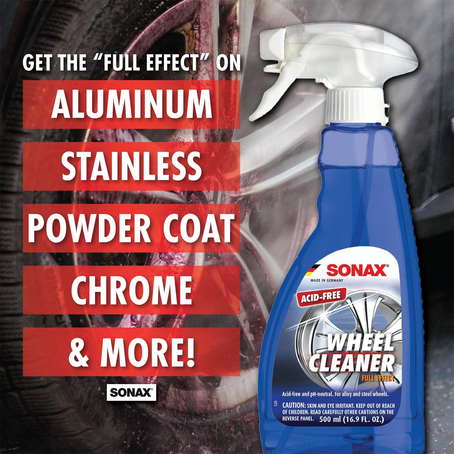 SONAX Wheel Brush Combo - Complete Car Wheel Cleaning Kit with Brake Dust Remover & Microfiber Towel | Professional-Grade Wheel Cleaner for Cars, Trucks & SUVs | Easy to Use Wheel Detailing Tool (SON-232200-AZBN) | Perfect for Deep Cleaning Alloy Rims & Removing Tough Brake Dust