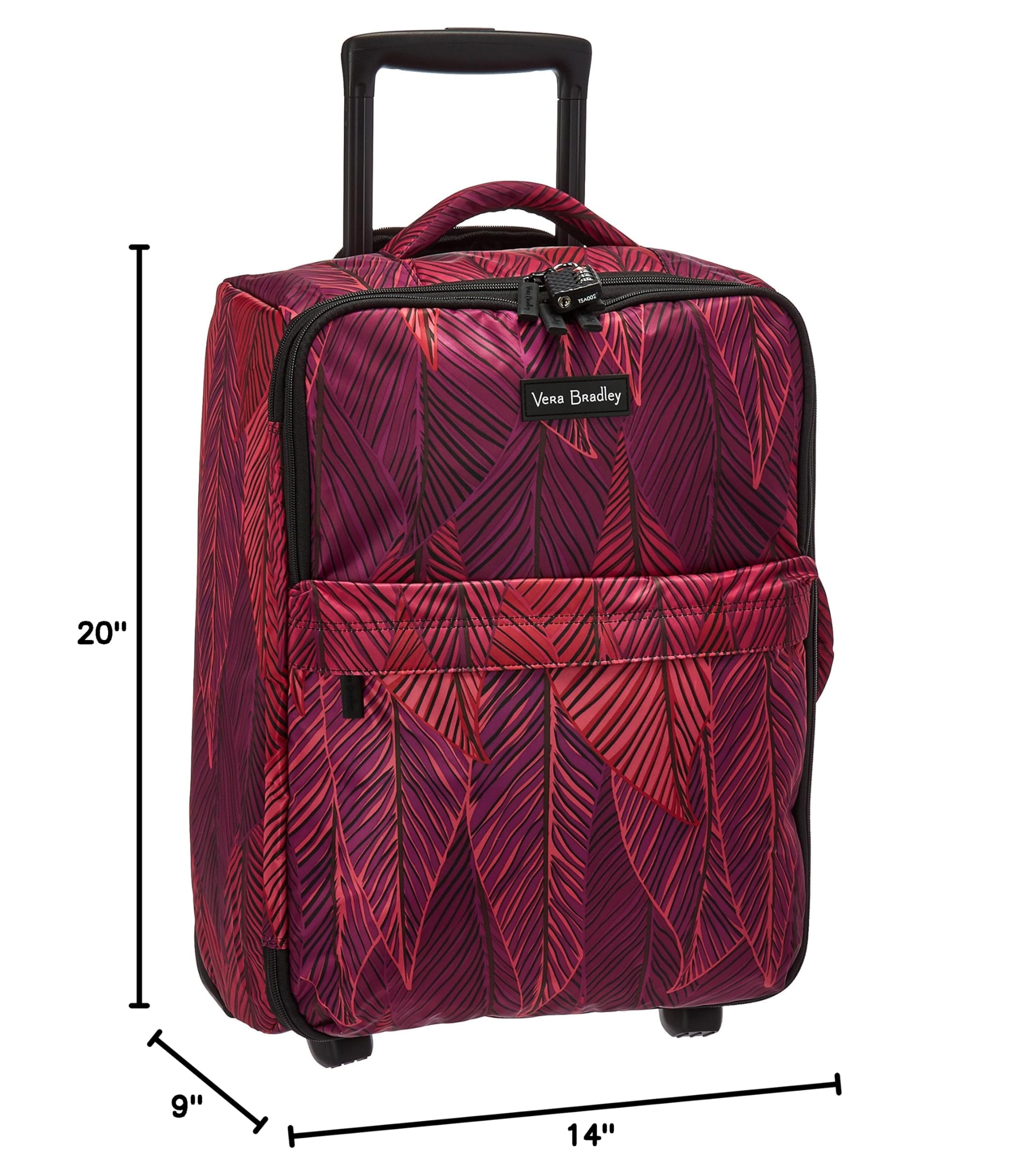 Vera Bradley Women's Foldable Rolling Carry-On Suitcase 20