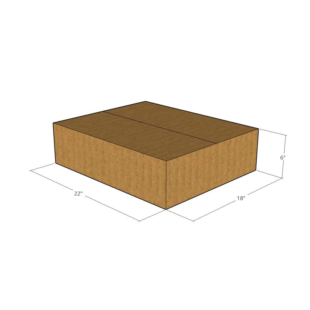 150 New Corrugated Shipping Boxes 22x18x6 Inches - 32 ECT Strength - Heavy Duty Moving & Storage Boxes for Ecommerce, Packing, and Home Organization