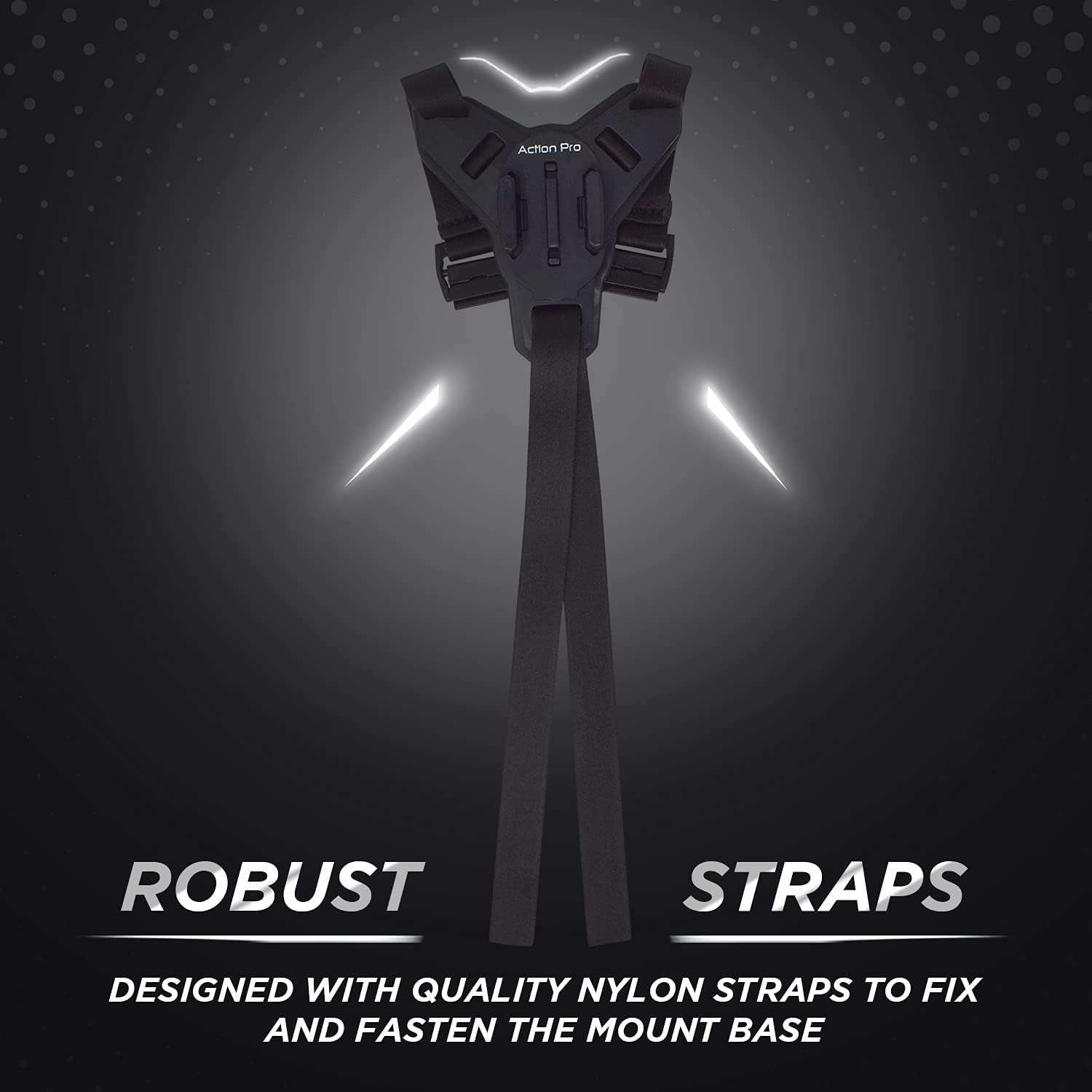 Action Pro™ Universal Helmet Chin Mount Strap for GoPro Hero 12/11/10/9/8/7/6/5/4, SJCAM, DJI Osmo & All Action Cameras - Secure Smartphone Mount for Cycling, Skiing, Motorcycling & Extreme Sports (Black)