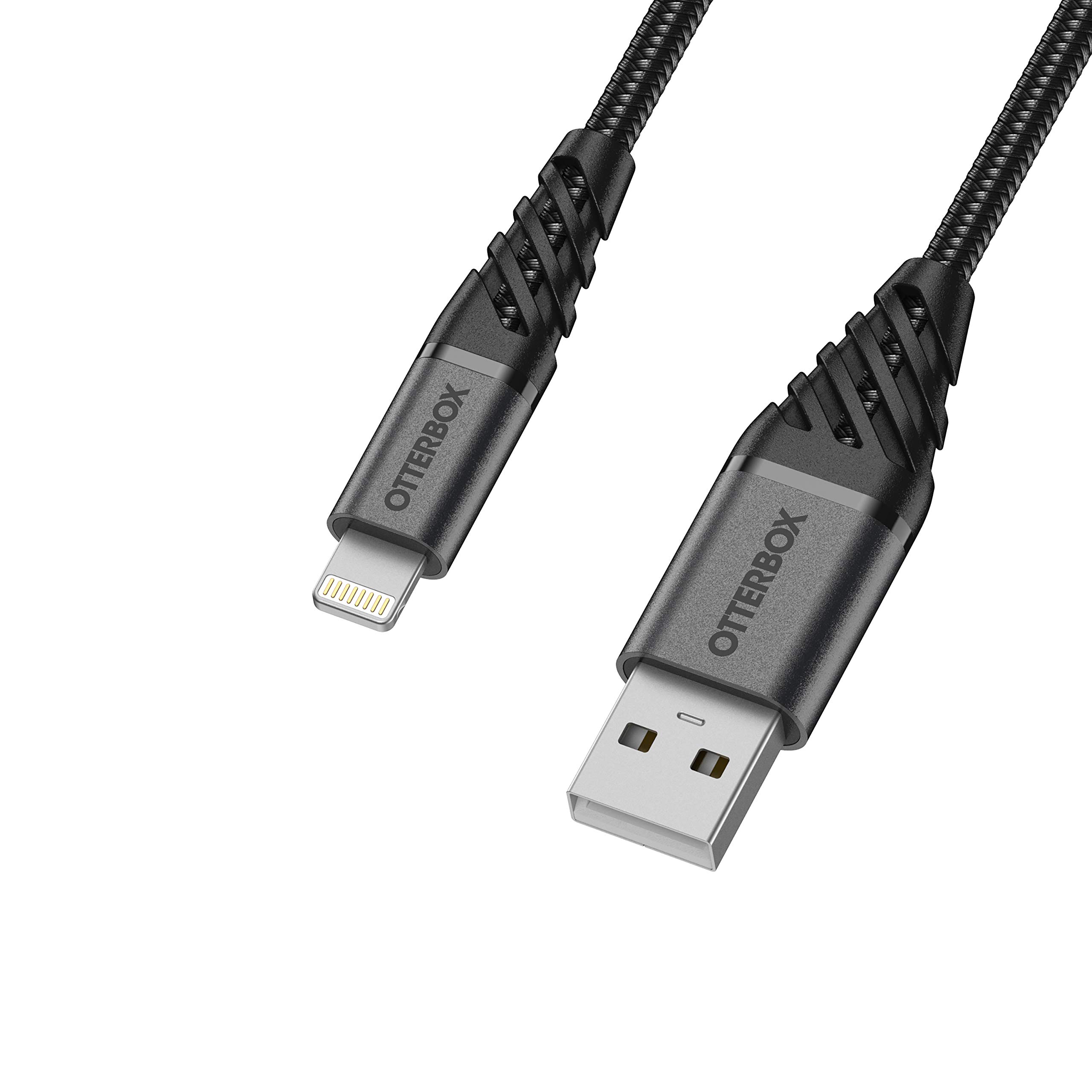OtterBox Premium USB-A to Lightning Cable 6.6ft (2M) - Durable Fast Charging Cord for iPhone, iPad & More - Dark Ash - Perfect for Home, Office & Travel