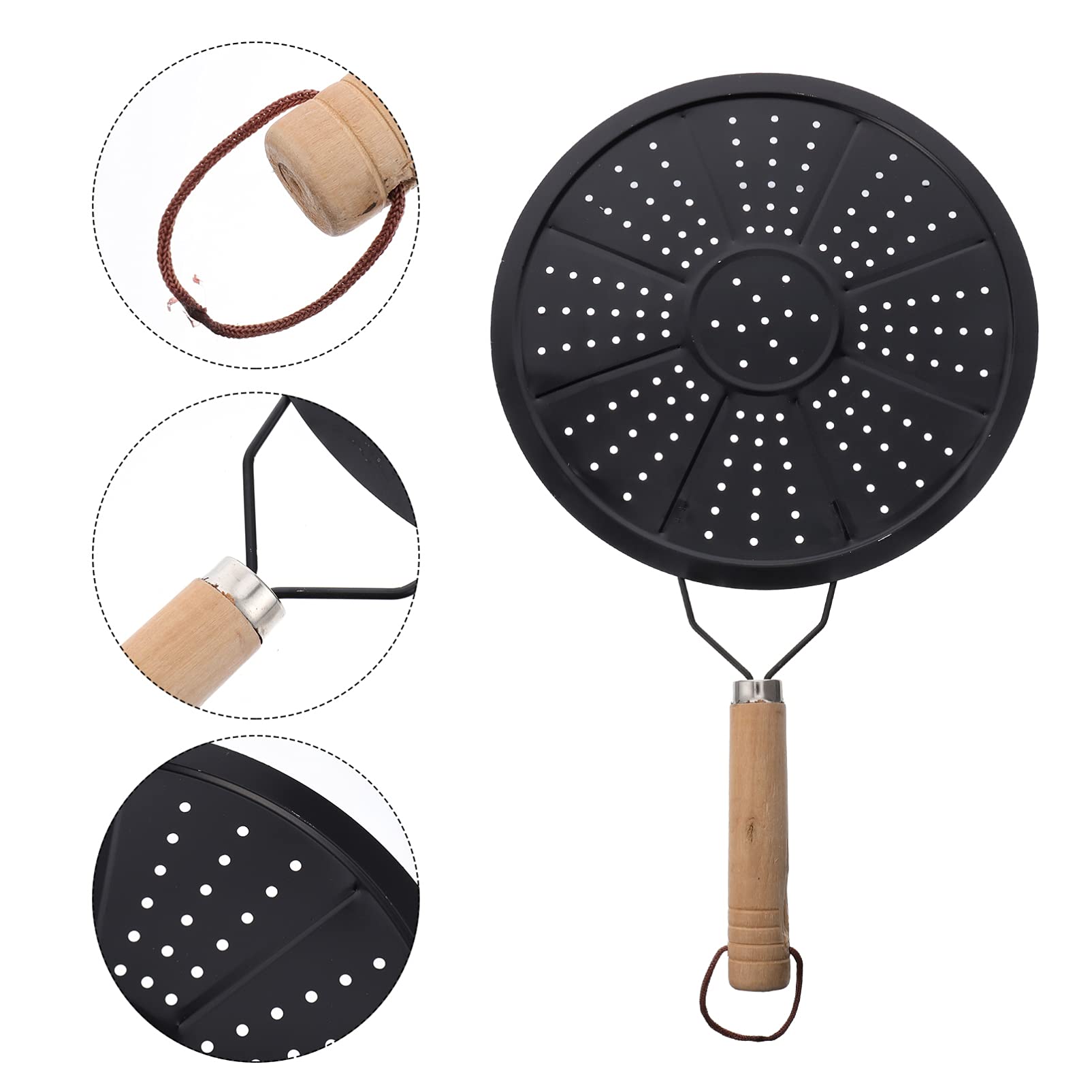 2-Pack Iron Heat Diffuser Plate for Induction Cooktops - Induction Hob Adapter with Wooden Handle - Stovetop Cookware Accessory for Even Heating & Simmering - Perfect for Home Kitchen, Camping & RV Cooking