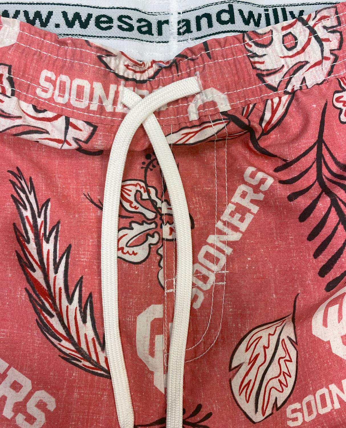 **Wes and Willy Men's Vintage Swim Trunks - Oklahoma Sooners College Shorts (X-Large) | Quick-Dry Swimwear for Beach, Pool & Summer Activities**
