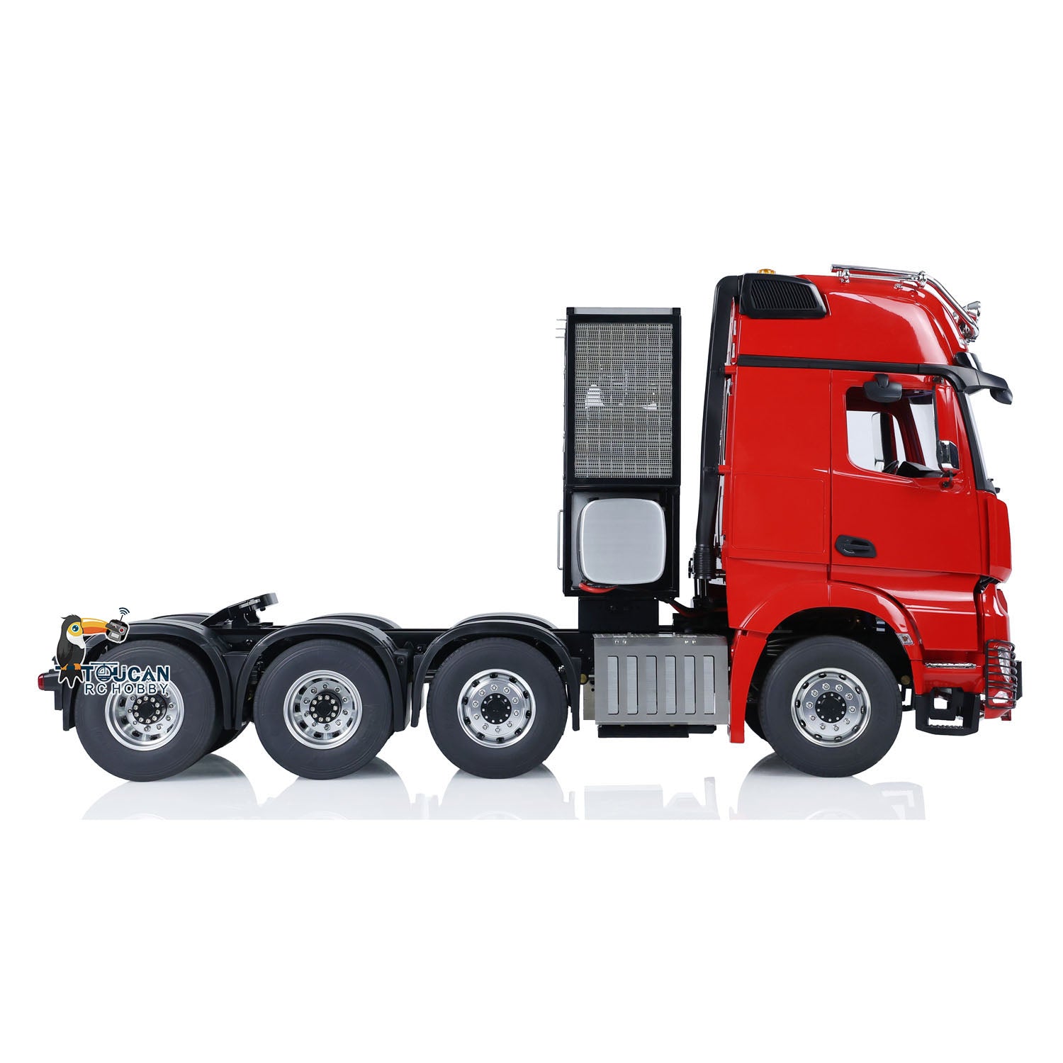 Custom 1/14 Scale 8x8 RC Tractor Truck with Metal Equipment Rack, Sound & Light System, Front Hook - Compatible with 3363 & 1851 Radio Control Model Cars - Perfect for Off-Road Adventures & Construction Play Scenes
