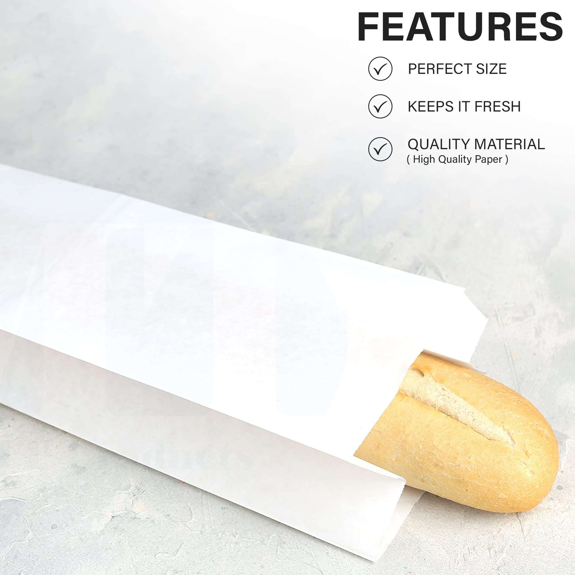 MT Products White Paper Bread Bags for Homemade Bread - 5.25