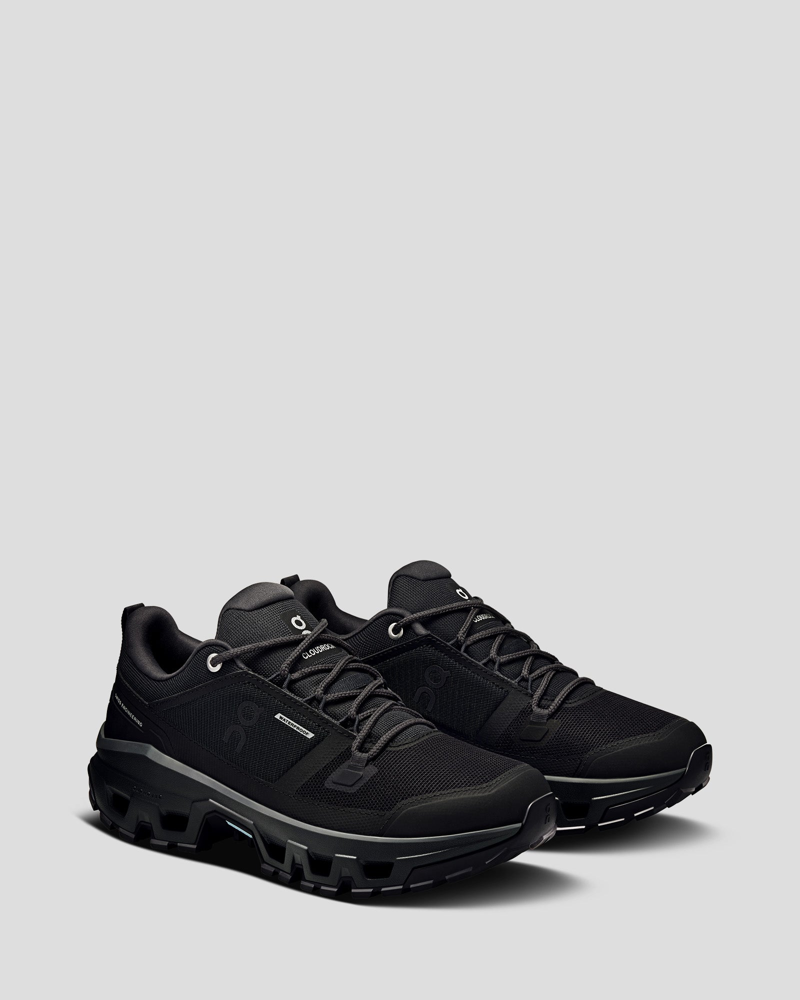 Women's On Cloudrock Low Hiking Shoes - Lightweight Waterproof Trail Running Shoes for Women - Black/Black - Perfect for Outdoor Adventures & Hiking Trips