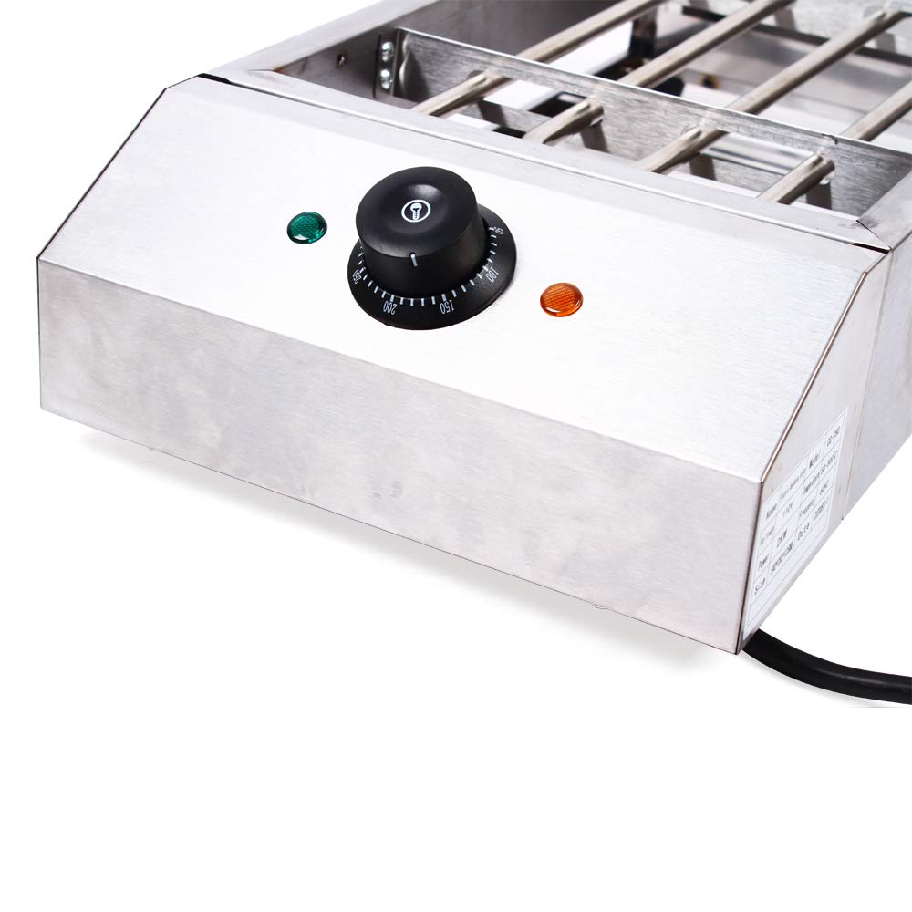DYRABREST 2800W Commercial Smokeless Indoor Grill - Stainless Steel Electric BBQ Grill with Drip Tray & Annular Heating Tube - Perfect for Apartments, Restaurants, and Smoke-Free Home Cooking (Style 1)