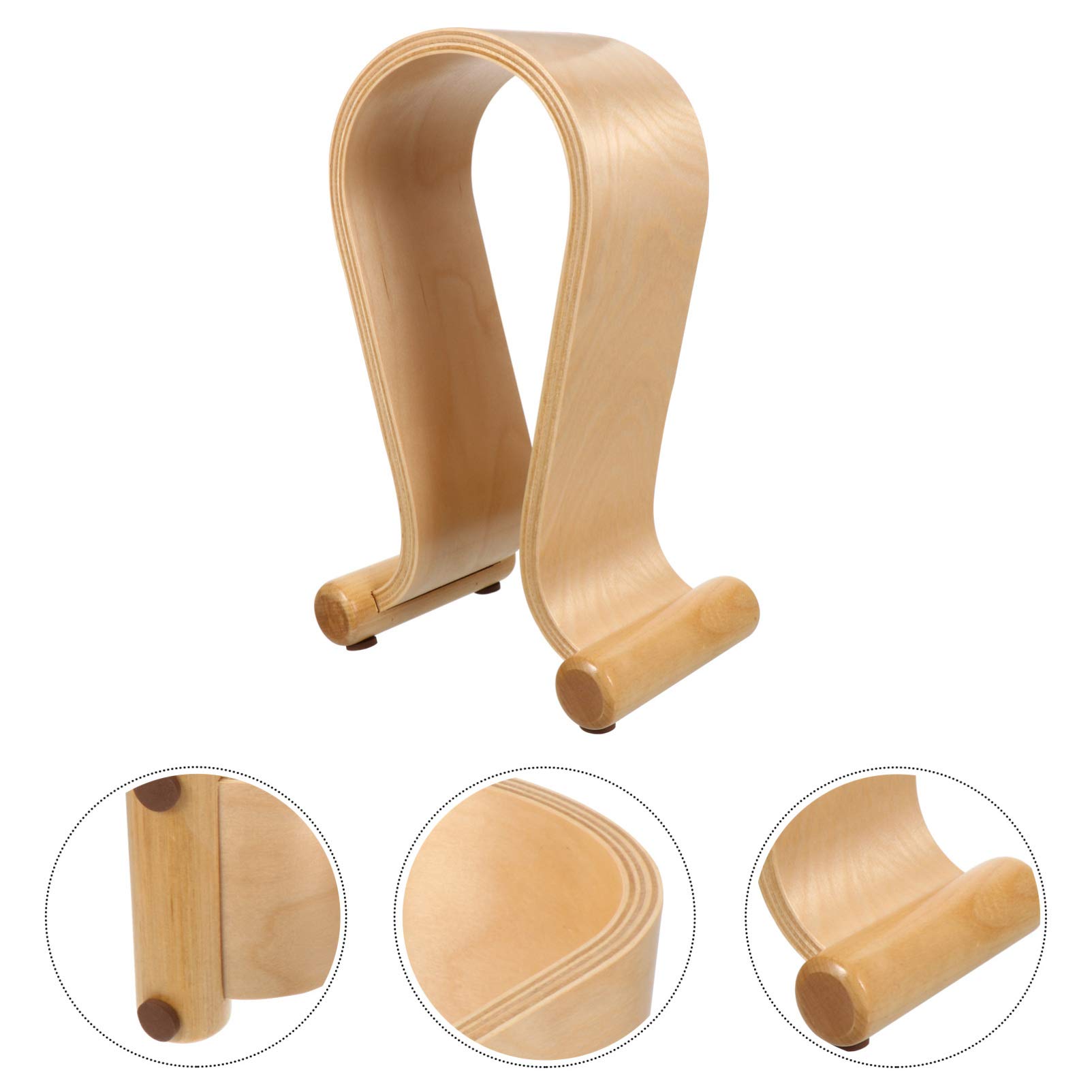 Premium Wooden Headphone Stand with Hook - Cabilock Headset Holder for Desk, Earphone Hanger & Display Rack - Perfect for Home Office, Gaming Setup, and Studio Organization