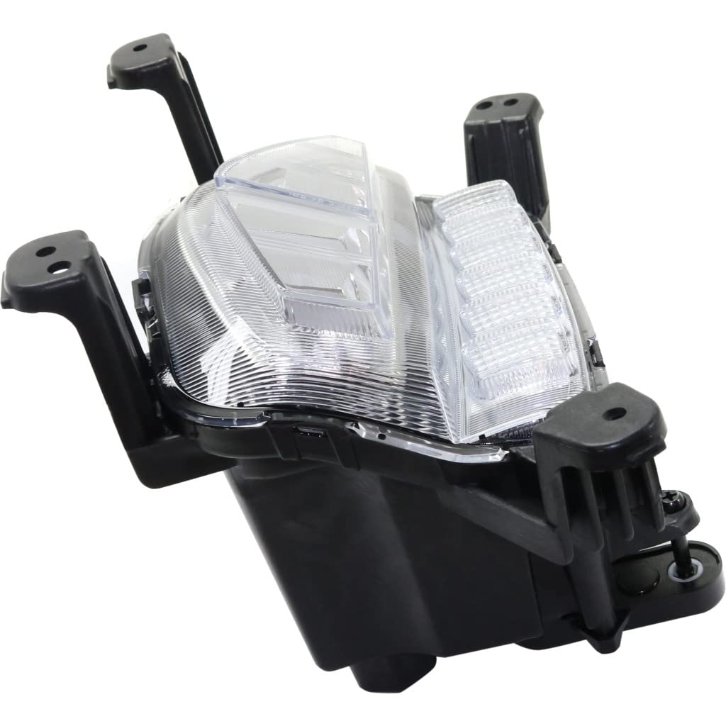 Hyundai Santa Fe 2017-2019 Fog Light Assembly & LED Daytime Running Light - Passenger Side | CAPA Certified Replacement for HY2593165 92202-B8610 | Perfect for Night Driving & Enhanced Visibility
