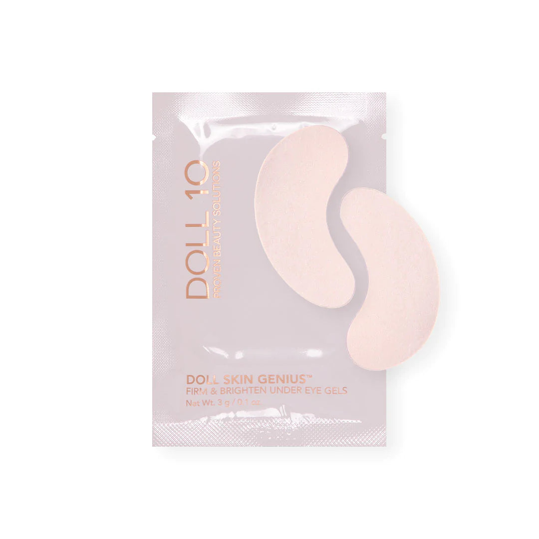 Doll 10 Firm & Brighten Under Eye Gels - Dark Circle Treatment, Puffiness Reduction, Hydrating Eye Patches for Women - Perfect for Morning Routine & Travel Skincare