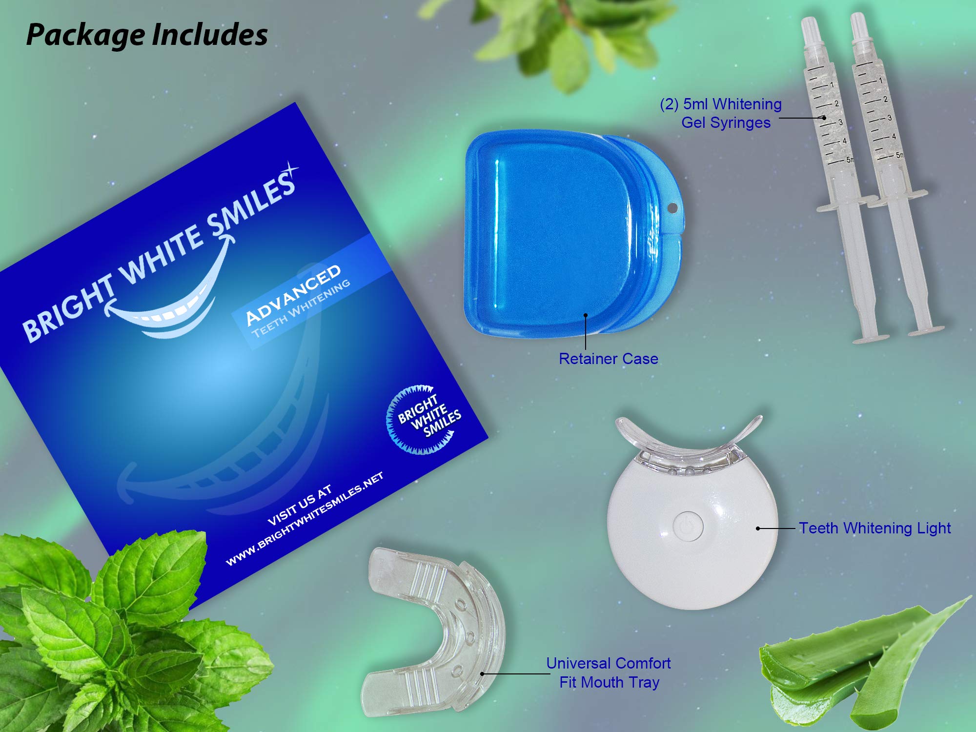 Professional Teeth Whitening Kit with LED Light - 2X 5ml 35% Carbamide Peroxide Gel, Comfort Fit Mouth Tray & Case | Bright White Smiles at Home | Safe & Effective Whitening Treatment for Coffee, Wine & Smoking Stains | Perfect for Special Occasions & Daily Confidence Boost