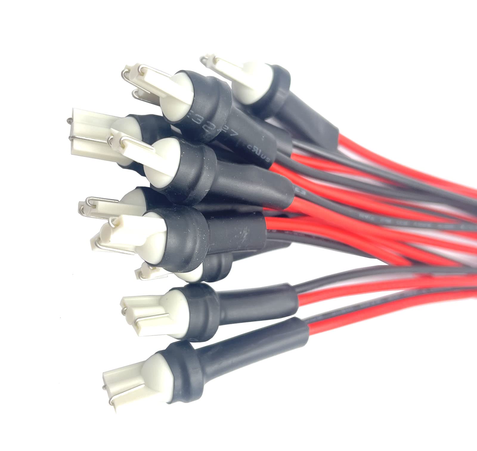 10 Pack T10 Male Socket Holders - Pre-wired Extension Connector Plug Adapter for Car Headlight, Turn Signal, Brake & Tail Lights - Easy Installation for Daytime Running Lights & Vehicle Lighting Upgrades