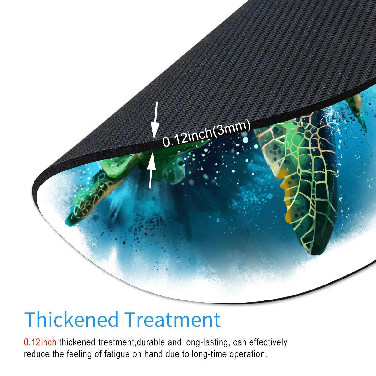 Custom Watercolor Sea Turtle Gaming Mouse Pad - Non-Slip Rubber Base, 7.9x7.9 Inches - Perfect for PC, Laptop & Office Workstations