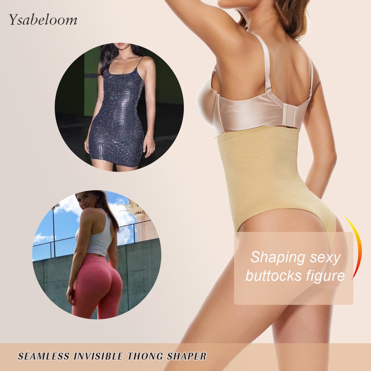 Seamless High Waisted Thong Shapewear for Women - Tummy Control Body Shaper Panty - Perfect for Everyday Wear, Special Occasions & Postpartum Recovery
